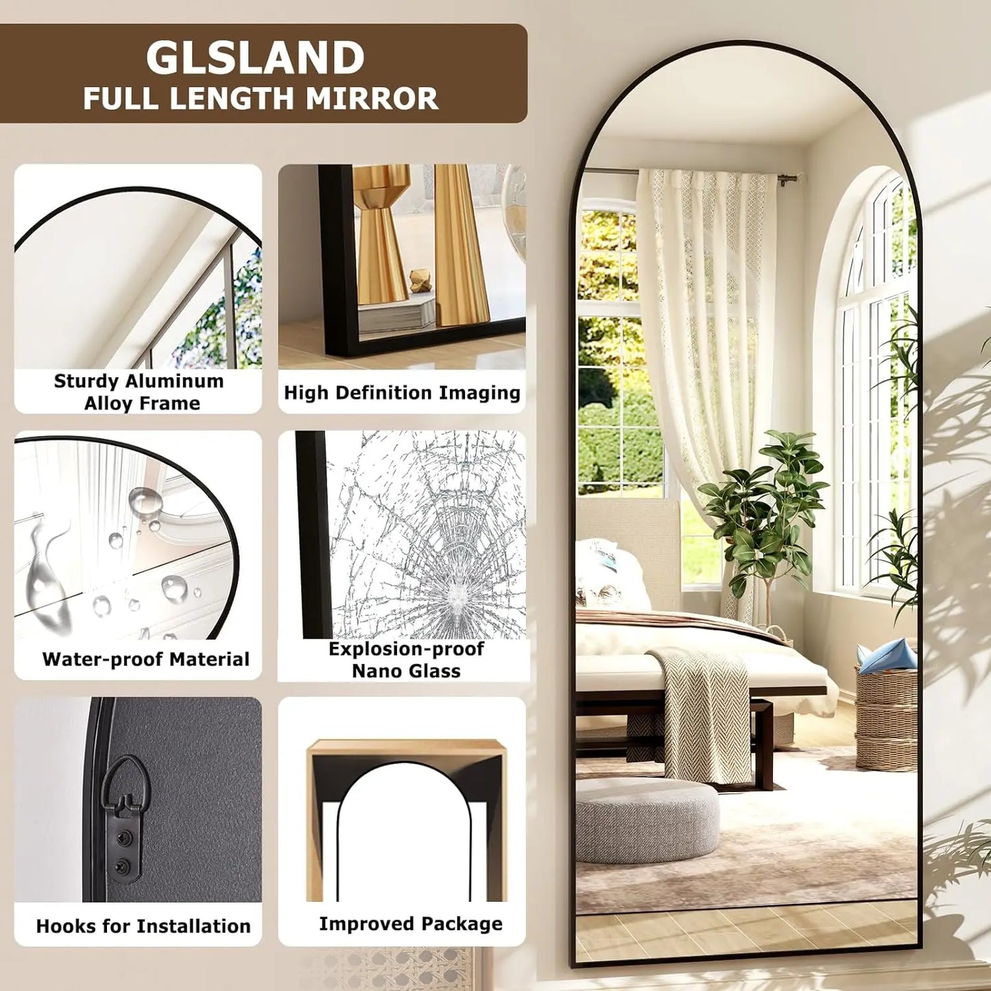 Arched Full-Length Mirror