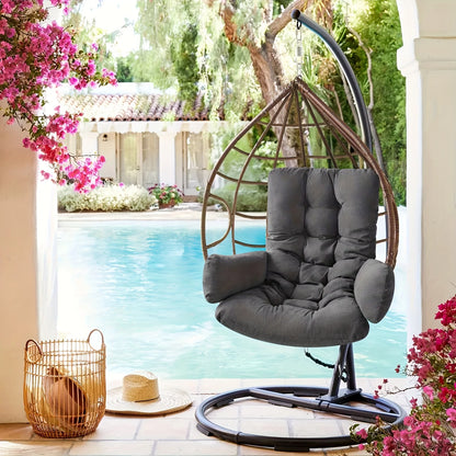 Hammock Rocking Chair Cushion Egg-shape  Cushion Available for Garden Living Room Decoration (Without Hanging Basket Seat) Cojin