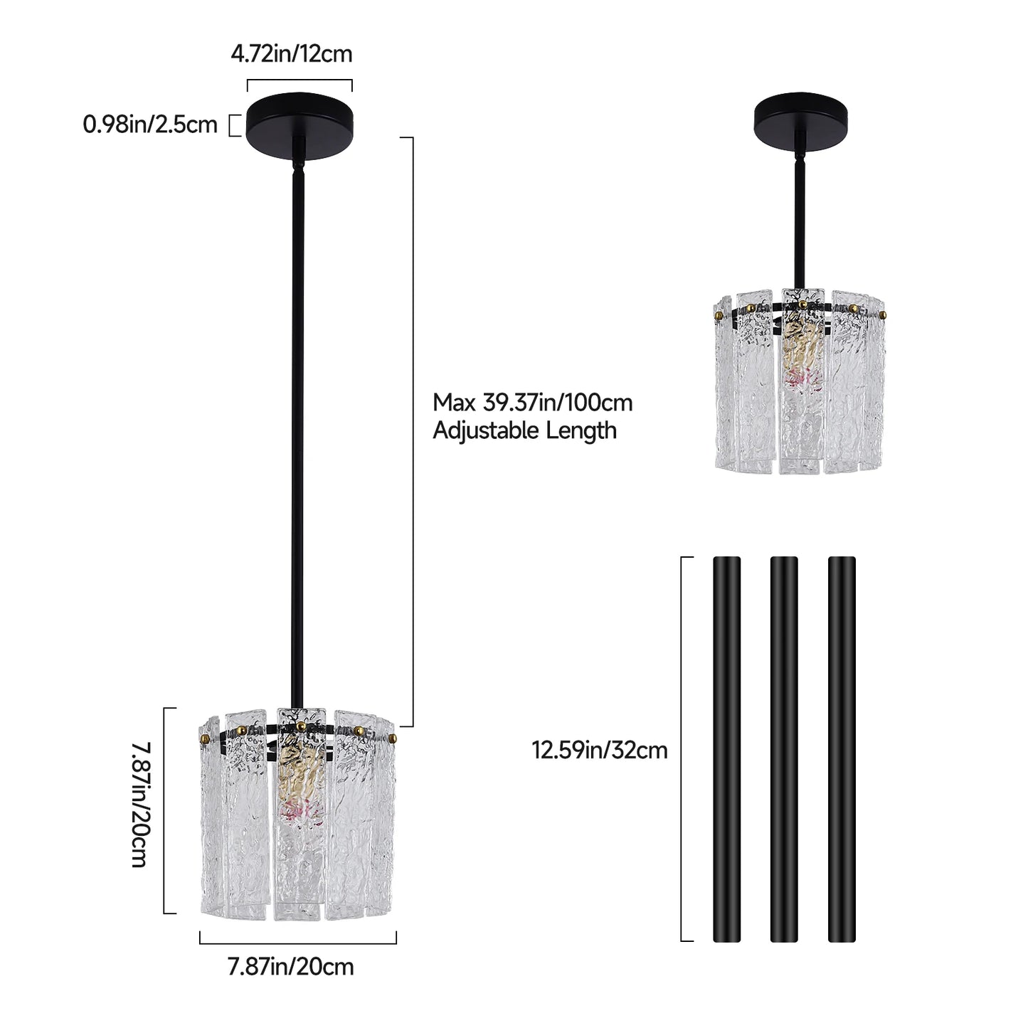 Crystal Glass Pendant Lamp