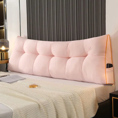 Large Bedside Triangular Pillow for Playing on The Bed Soft Upholstered Removable Washable Pillow for Bedroom Sofa Home Decor