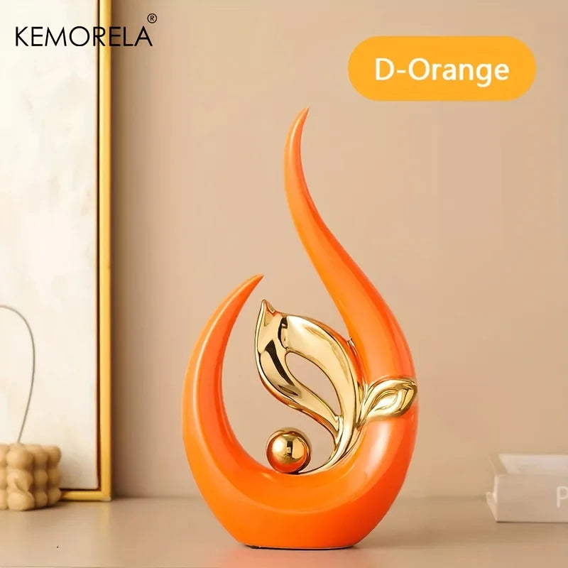 Ceramic Statue Nordic Creative Light Luxury Living Room Decoration Sculptures and Figurines Office Desk Accessories Room Decor