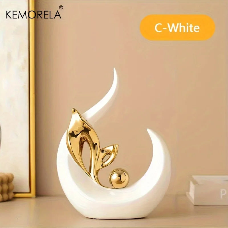 Ceramic Statue Nordic Creative Light Luxury Living Room Decoration Sculptures and Figurines Office Desk Accessories Room Decor