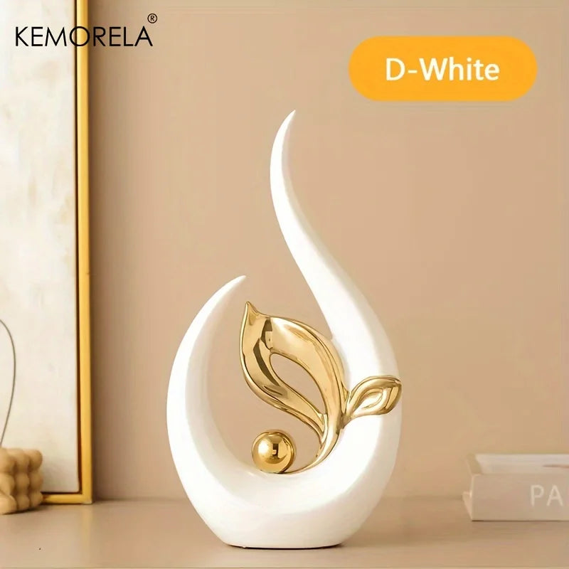 Ceramic Statue Nordic Creative Light Luxury Living Room Decoration Sculptures and Figurines Office Desk Accessories Room Decor